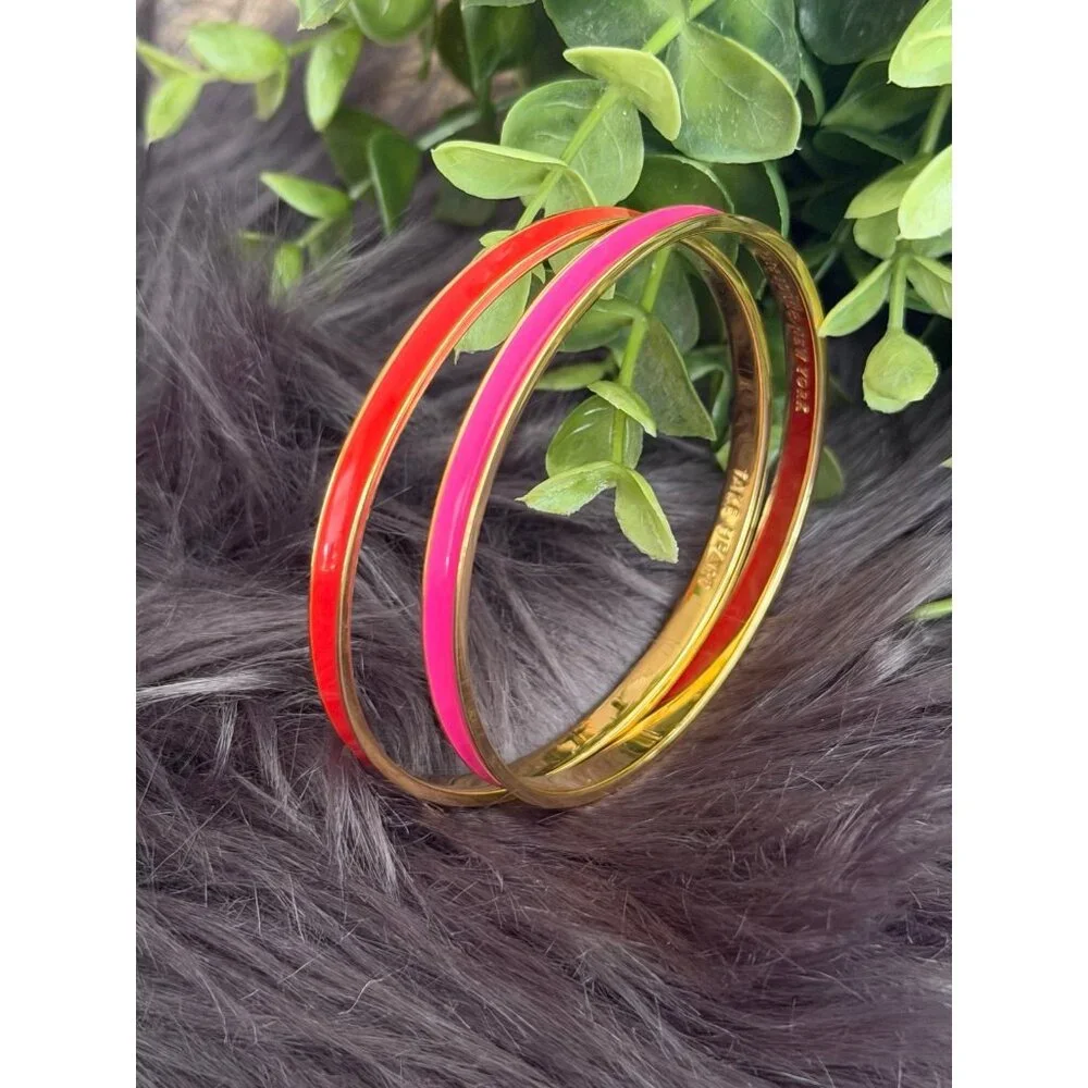 Kate Spade Pink/Red Enamel Bangles - Picture 3 of 7